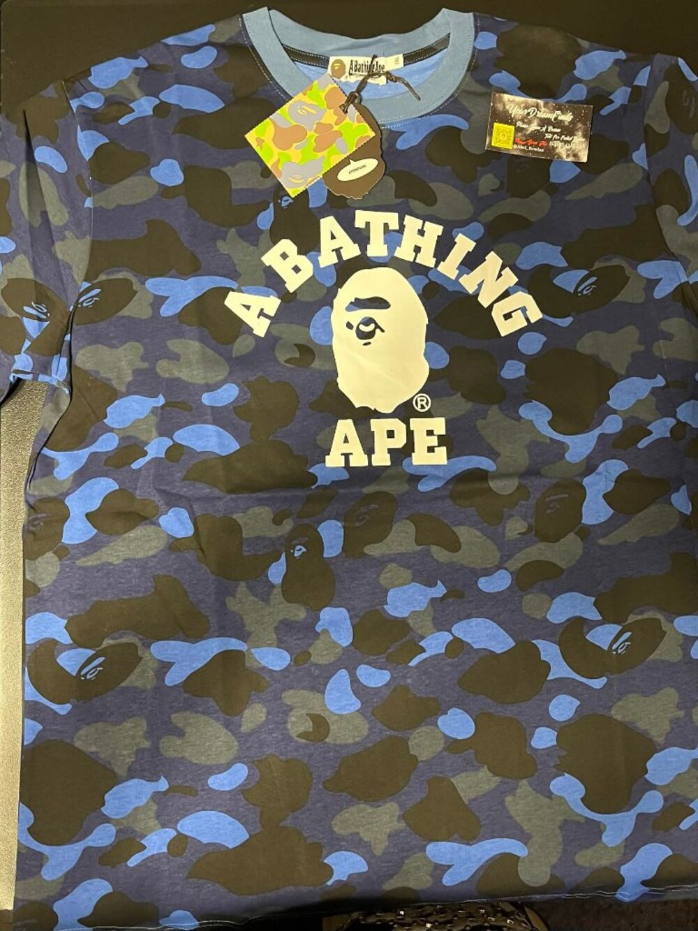 A Bathing Ape 1st Camo College T-Shirt Blue